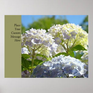 Custom Posters Blue Hydrangea Flowers art prints