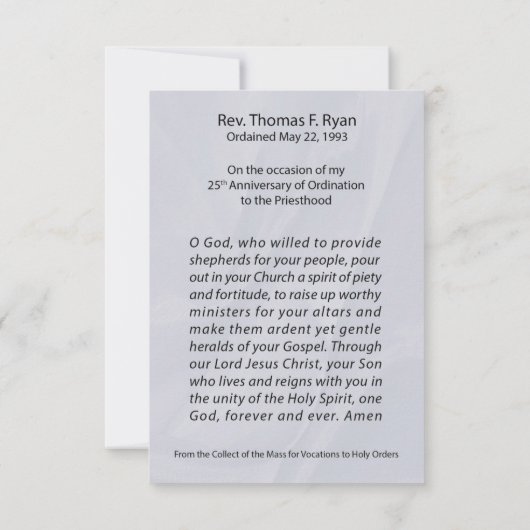 Custom Prayer Card (Back)