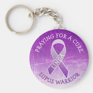 FUSTMW Lupus Awareness Gifts Lupus Keychain Purple Lupus Ribbon Lupus Warrior