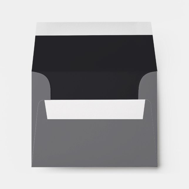 Custom Pre-Addressed Black and Gray Envelope (Back (Bottom))