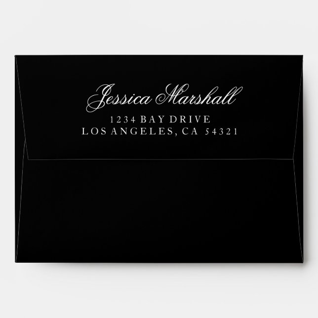 Custom Pre-Addressed Envelope - (5x7 - A7) Black (Back (Top Flap))