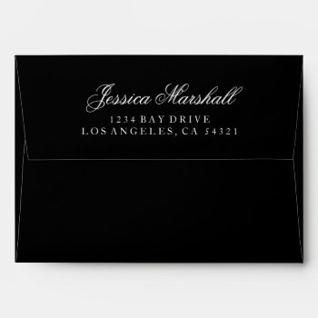 Custom Pre-addressed Envelope - (5x7 - A7) Black by Evented at Zazzle