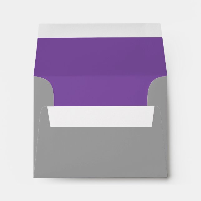 Custom Pre-Addressed Gray & Purple Envelope (Back (Bottom))