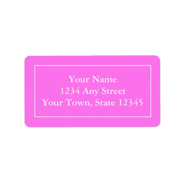 Custom Pre-addressed Pink & White Mailing Labels (Front)