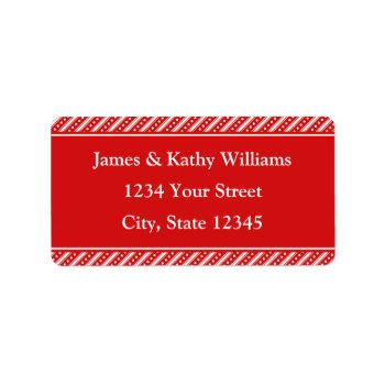 Custom Pre-printed Red Christmas Address Labels by thechristmascardshop at Zazzle