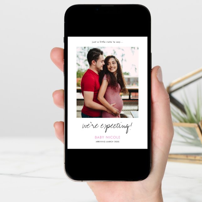 Custom Pregnancy Announcement Card with Photo (Front Digital)