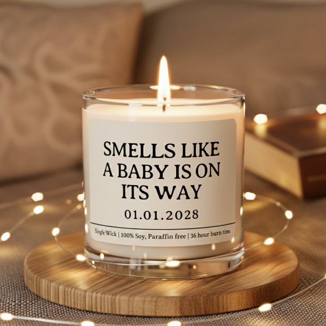 Custom Pregnancy Reveal Candle Gift for Mom To Be (Funny Pregnancy Announcement Candle Gift for Her, Personalized Baby Shower Candle Gift for Mom To Be)