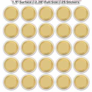 Custom Premium 3D Seal Blank Starburst Foil Gold Sticker