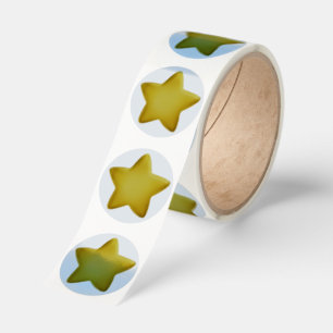Custom Premium 3D Star Blank Award Medal Yellow Classic Round Sticker