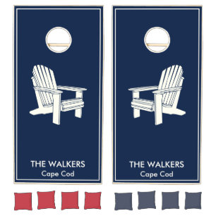 Custom Preppy Adirondack Chairs Cape Cod Cornhole Set