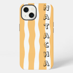 Custom preppy colorful wavevy stripes orange iPhone 13 case