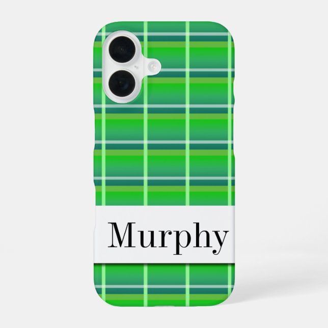Custom Preppy Green Plaid iPhone Case (Back)