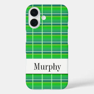 Custom Preppy Green Plaid iPhone Case