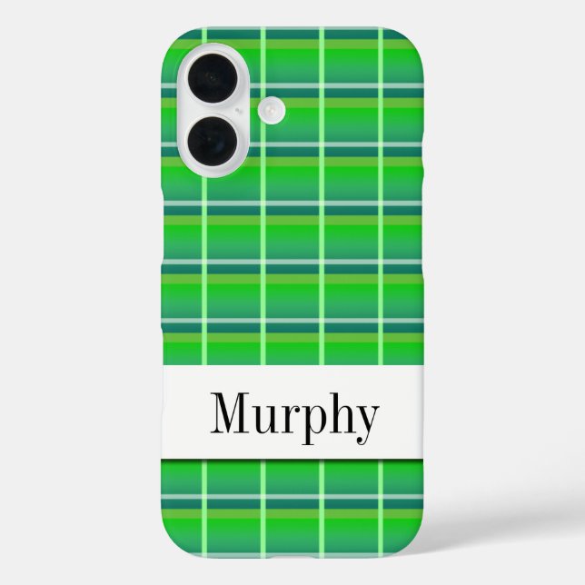 Custom Preppy Green Plaid iPhone Case (Back)