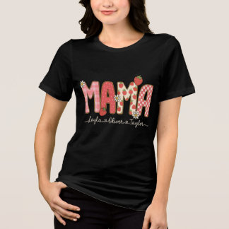 Custom Preppy Mama Strawberry Floral Name Shirt