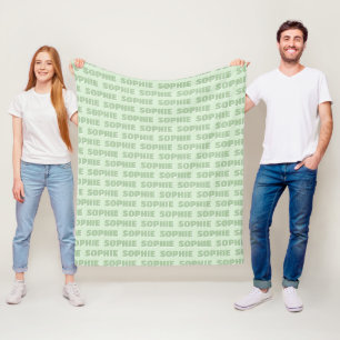 Custom Preppy Name Blanket Green