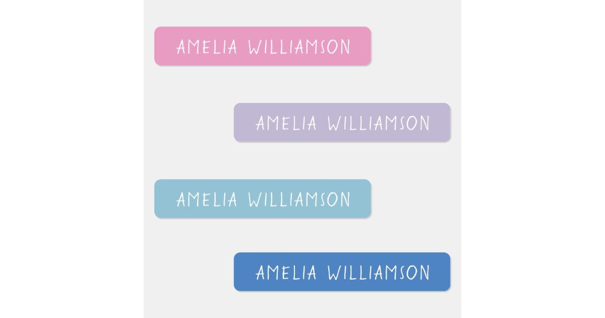 Custom Preprinted Cute Childs Clothing Name Tag Kids' Labels