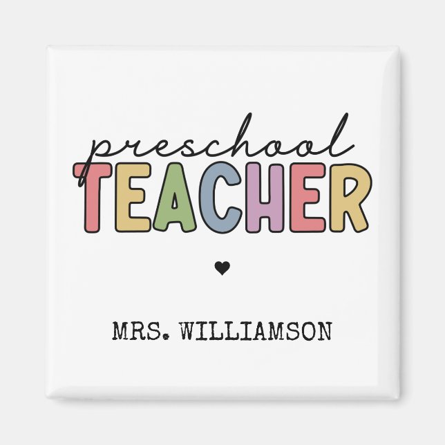 Custom Preschool Teacher Personalized Gifts Magnet (Front)