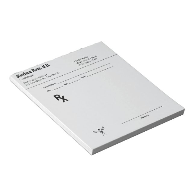 Custom Prescription Notepad – Editable Doctor RX  (Angled)