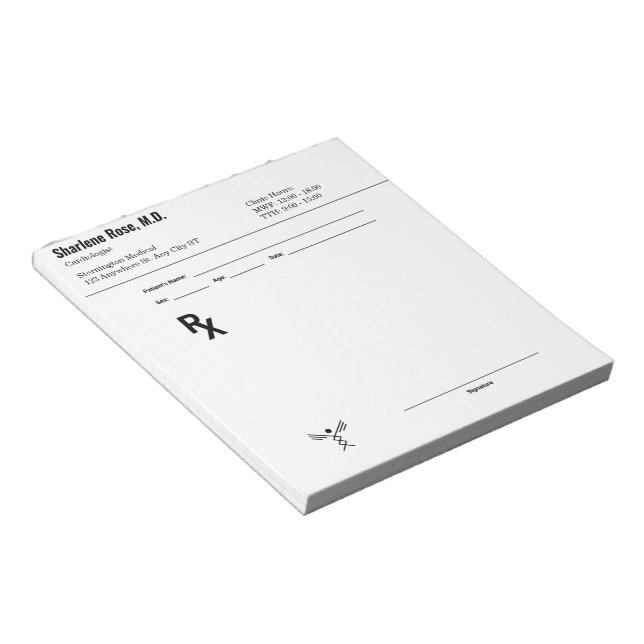 Custom Prescription Notepad – Editable Doctor RX  (Angled)