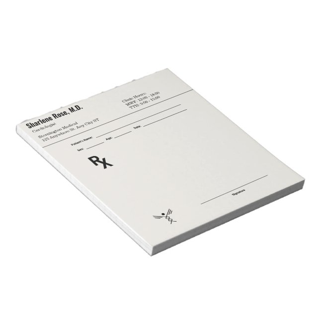 Custom Prescription Notepad – Editable Doctor RX  (Angled)