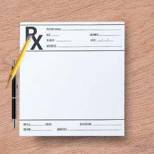 Custom Prescription Pad for Doctor Pharmacist Rx
