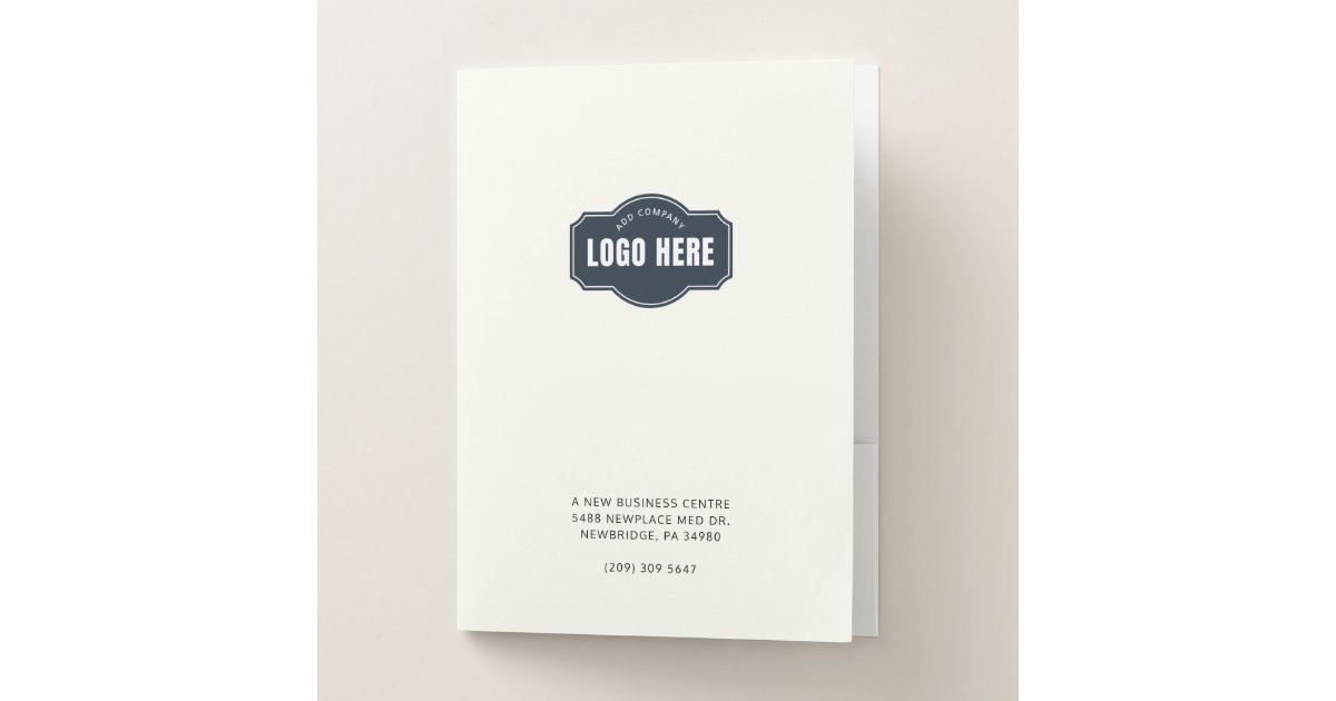 Custom Presentation Folder Business Logo Card Slot Zazzle