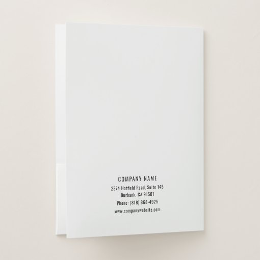 Custom Presentation Folder Logo Business Card Slot Zazzle