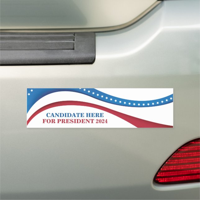 Custom President Candidate 2024 Election Red Blue Car Magnet (In Situ)