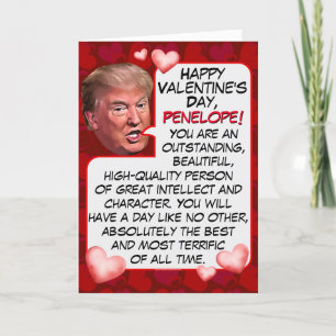Custom President Donald Trump Funny Valentines Day Holiday Card