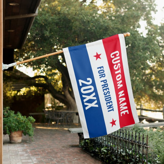 Custom Presidential Election 2024 Campaign Vote House Flag (In SItu)
