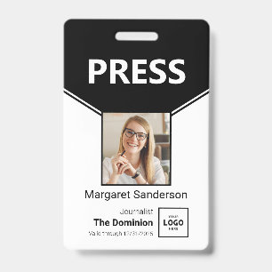 Custom Press ID Badge with Photo and QR Code
