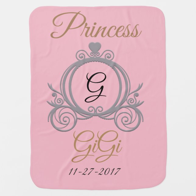 Custom Pretty As A Princess Pattern Baby Blanket (Front)