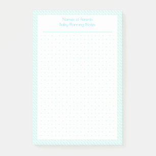 Custom Pretty Blue Dot Grid New Baby Plan Planner Post-it Notes