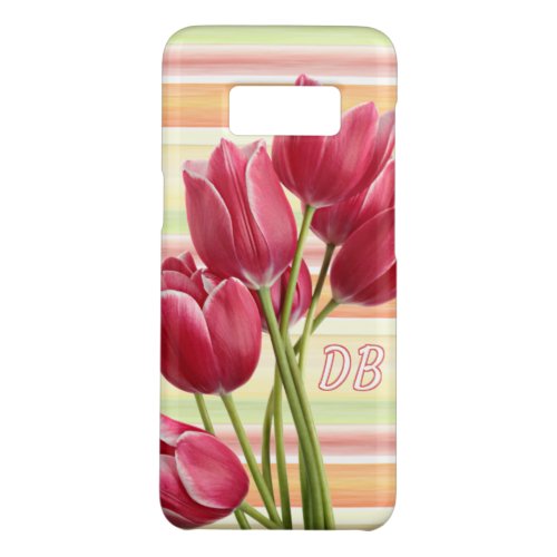 Custom Pretty Coral Pink Red Dutch Tulip Flowers Case_Mate Samsung Galaxy S8 Case