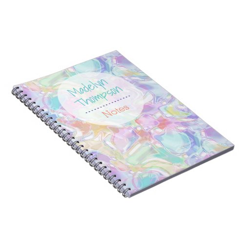 Custom Pretty Cute Colorful Swirls Pattern Notebook