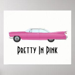 Custom Pretty in Pink Retro Vintage Pink Car Poster