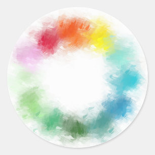 Custom Pretty Modern Colorful Abstract Blank Classic Round Sticker
