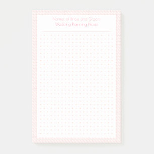 Custom Pretty Pink Dot Grid Wedding Plan Planner Post-it Notes
