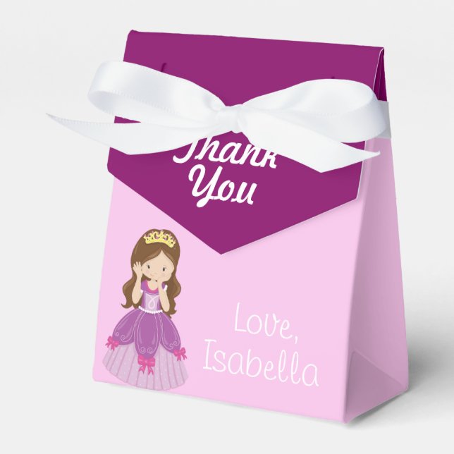 Custom Pretty Pink Princess Favor Boxes (Front Side)
