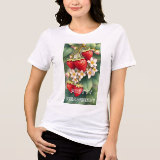 Custom Pretty Red Strawberry Personalized Tri-Blend Shirt