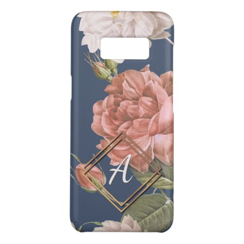 Custom Pretty Roses Floral Pattern Gold Frame Case_Mate Samsung Galaxy S8 Case