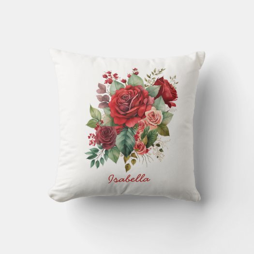 Custom Pretty Watercolor Red Pink Roses Floral