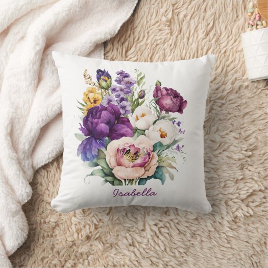 Custom Pretty Watercolor Spring Flowers Floral