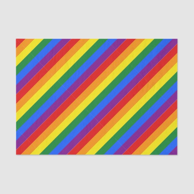 Custom Pride Rainbow Stripes Invitation Tissue Paper (Front)
