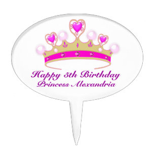 Custom Princess Birthday Tiara Cupcake Topper