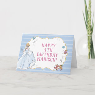 Custom Princess Cinderella   Watercolor Birthday Card