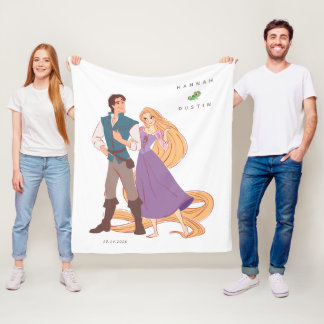 Custom Princess Rapunzel & Flynn Wedding Fleece Blanket