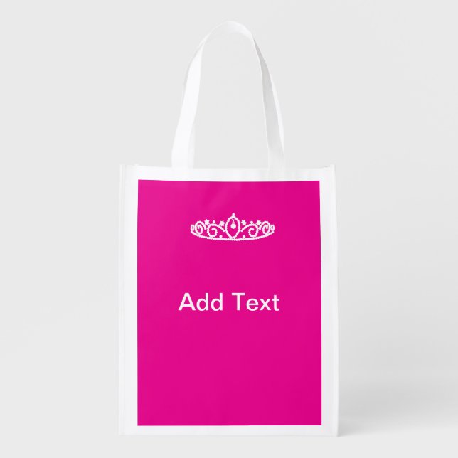 Custom Princess Tiara Sweet Sixteen Reusable Bag (Front)