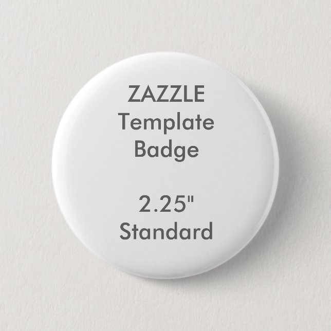 Custom Print 2.25" Round Badge Blank Template Pinback Button (Front)